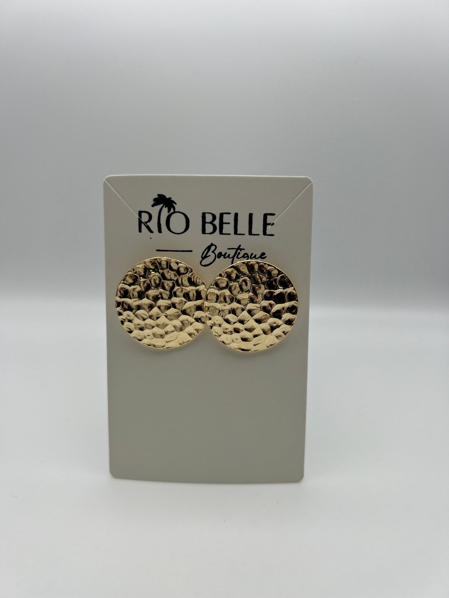 Gold Hammered Stud Earrings