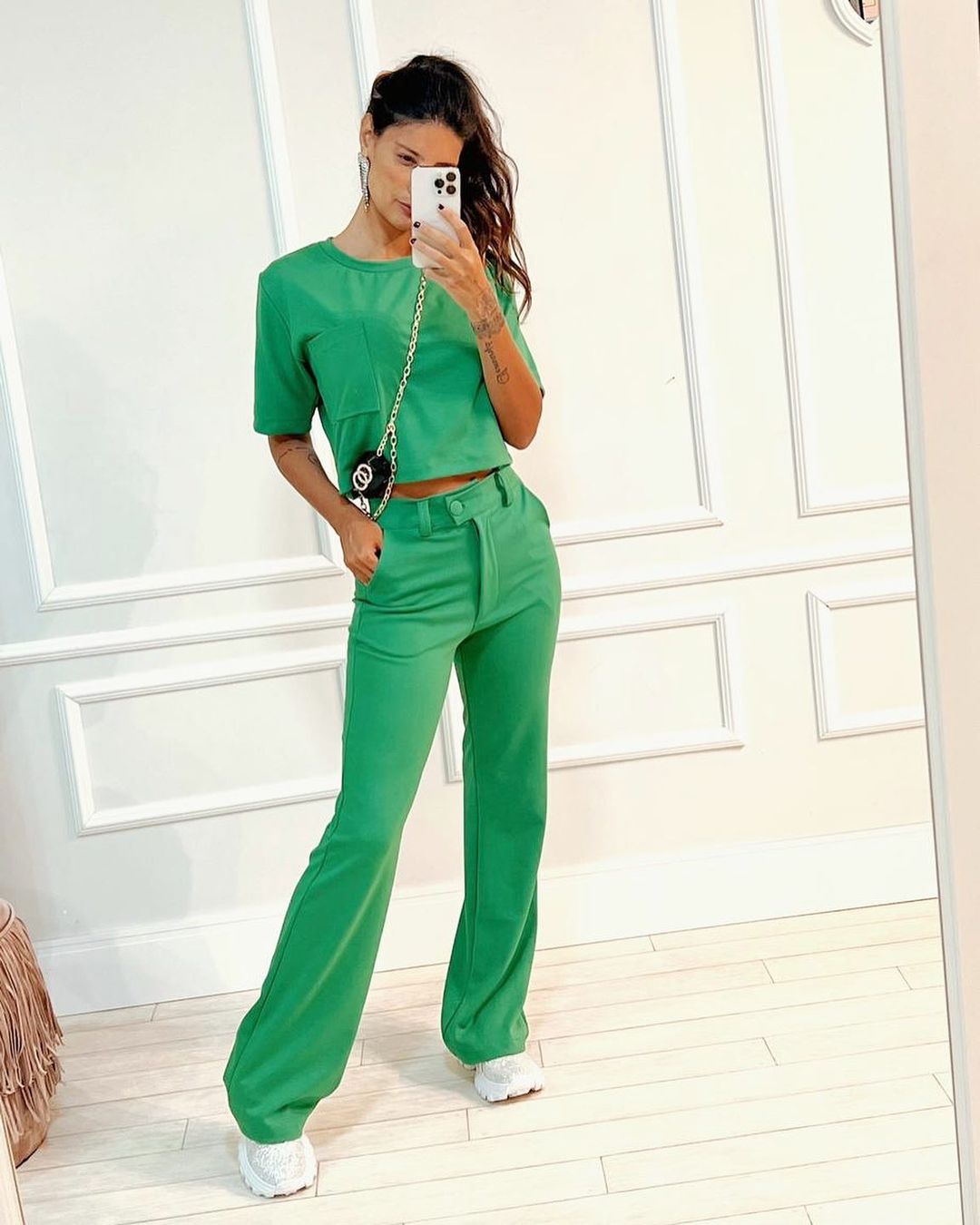 Roma Stitch Flare Set - Green