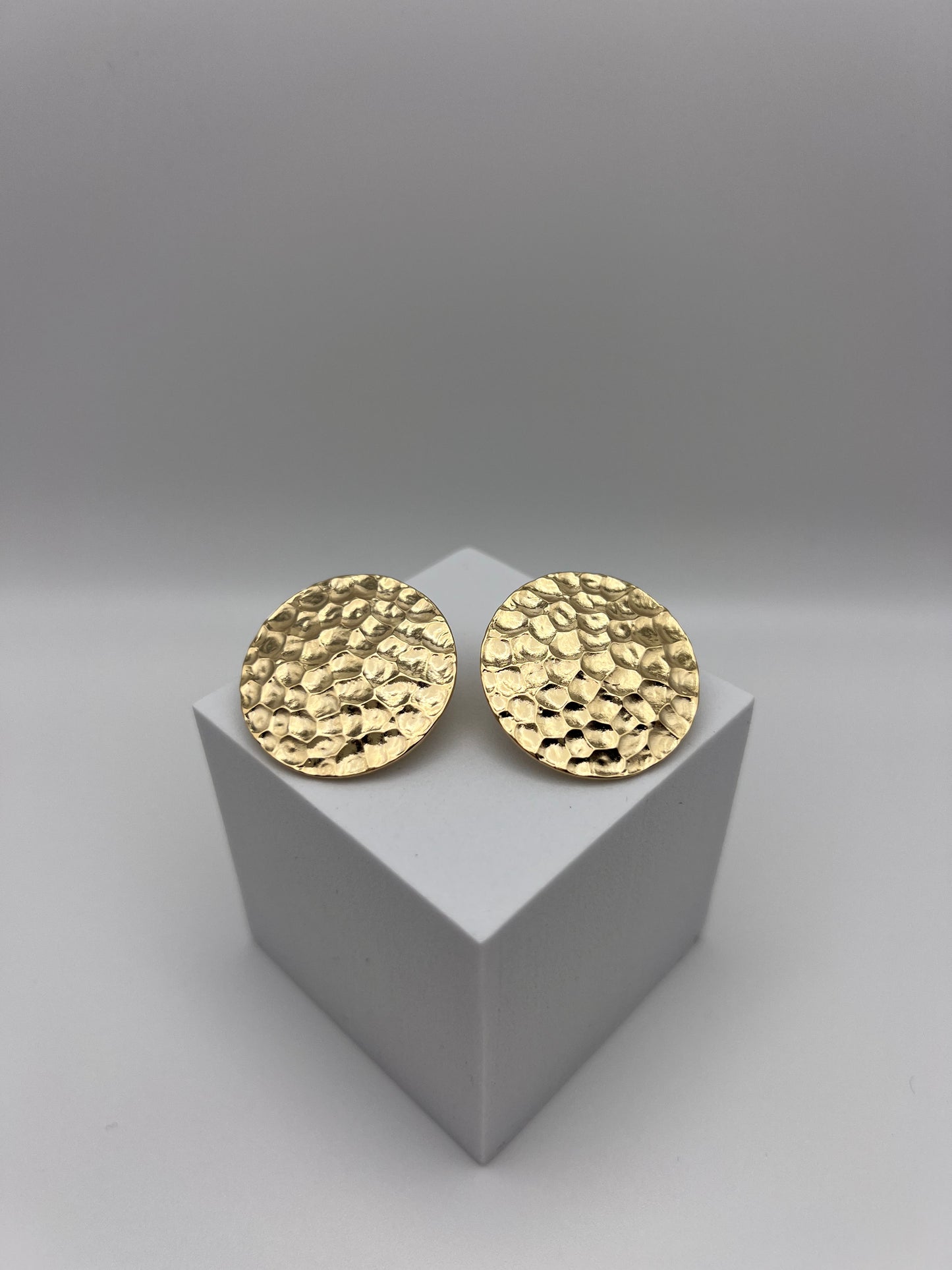 Gold Hammered Stud Earrings