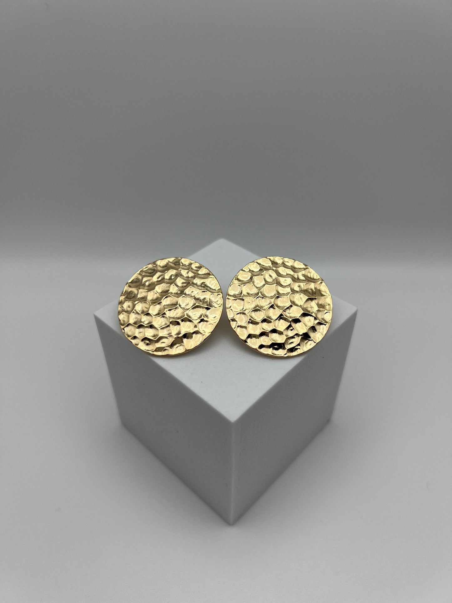 Gold Hammered Stud Earrings