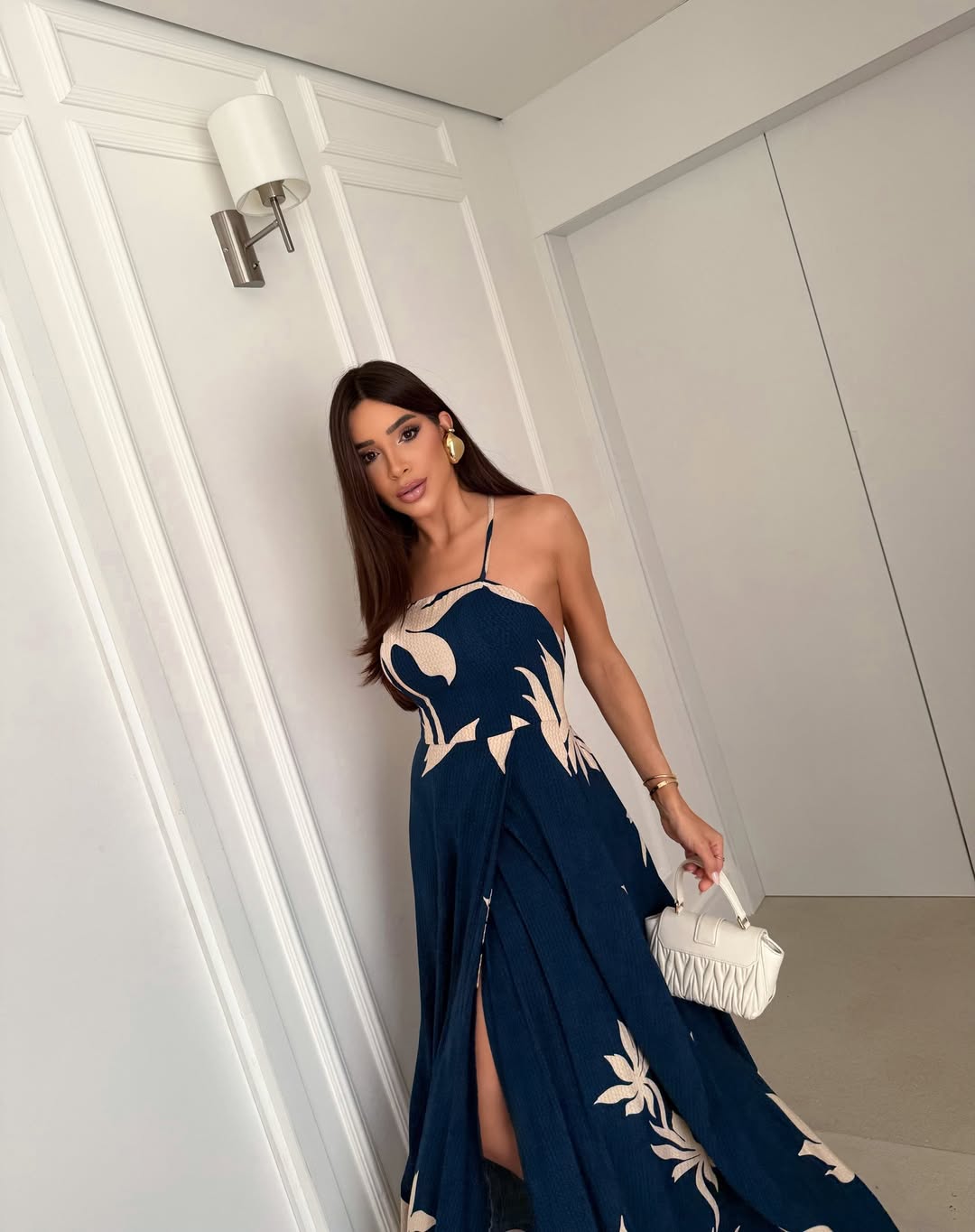 Tropical Crossback Maxi Dress