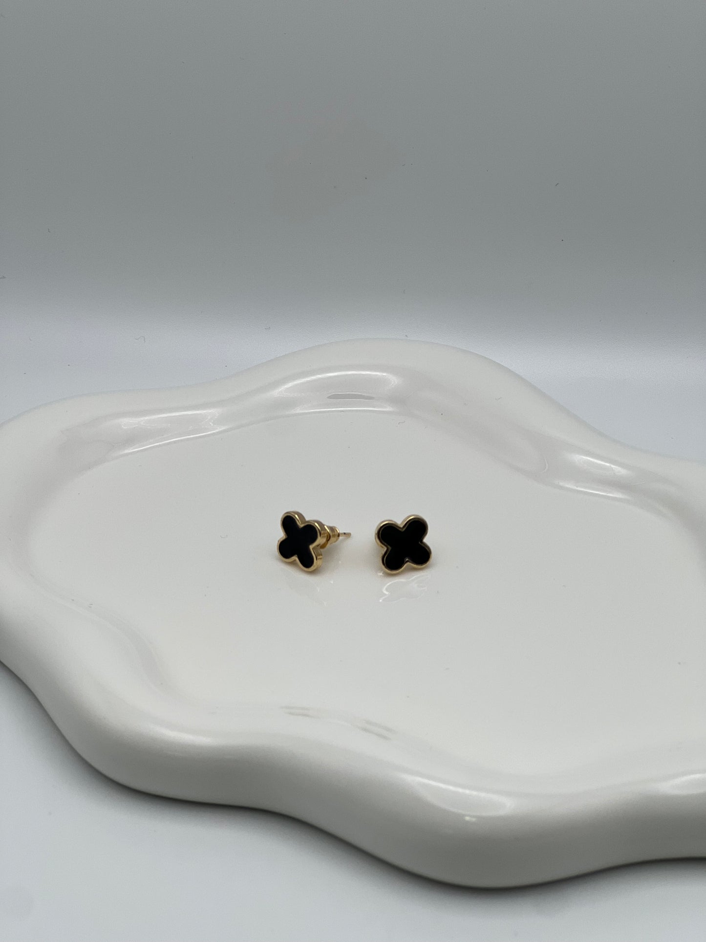 Black Clover Stud Earrings