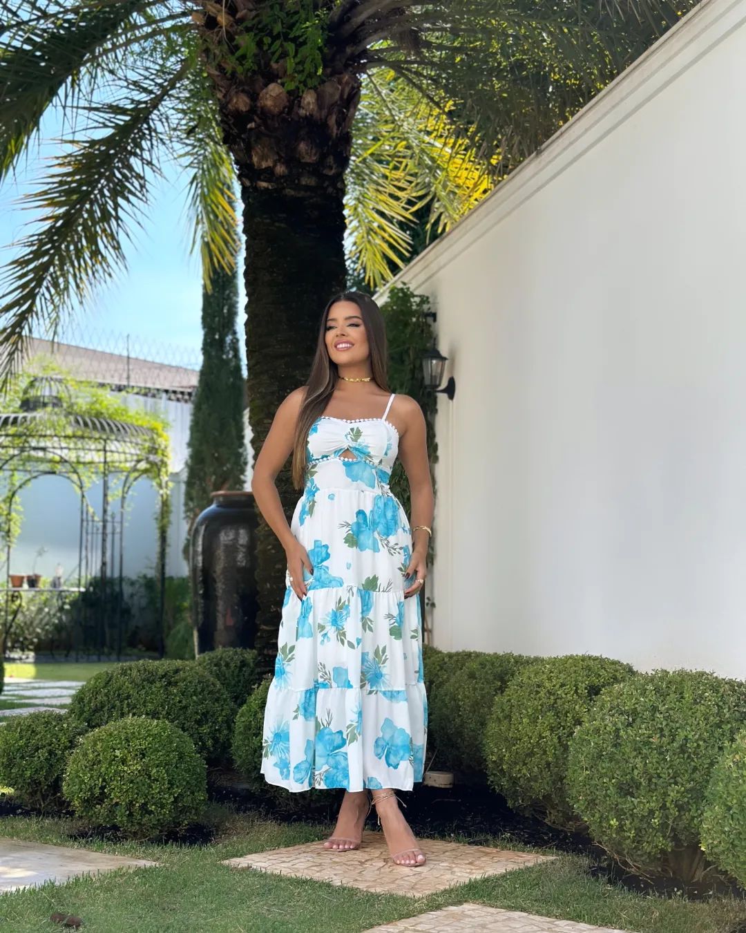 Ocean Breeze Floral Midi Dress