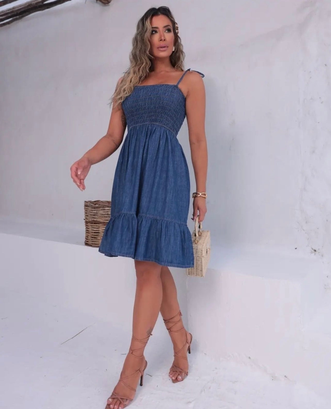 Denim Delight Smock Dress