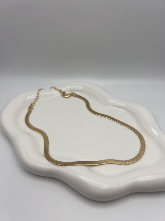 Gold Flat Snake Necklace