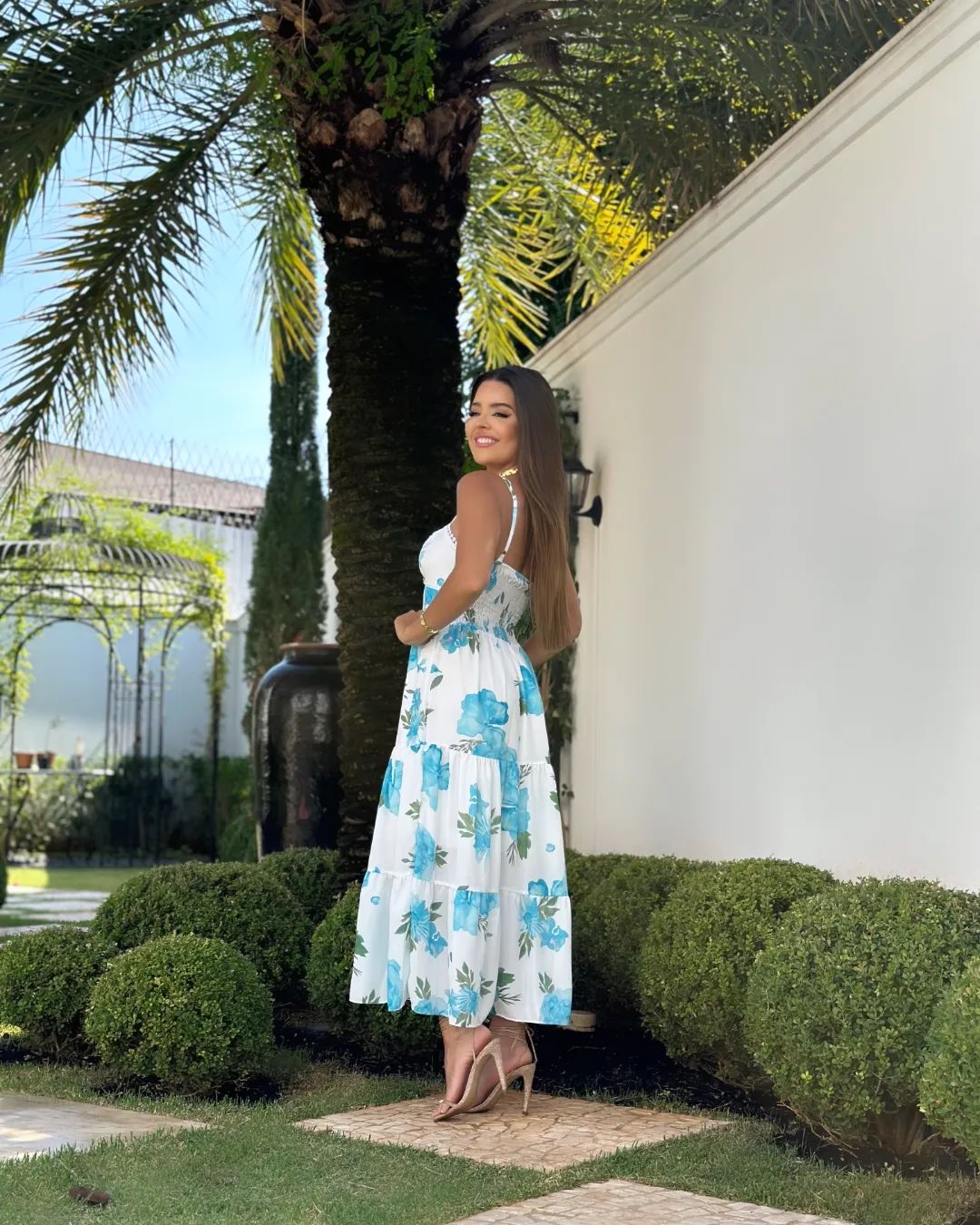 Ocean Breeze Floral Midi Dress