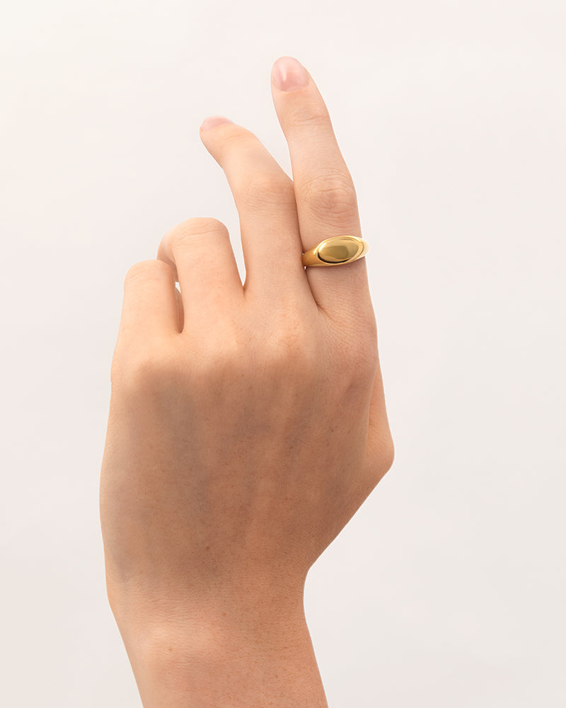 Gold Oval Signet Ring