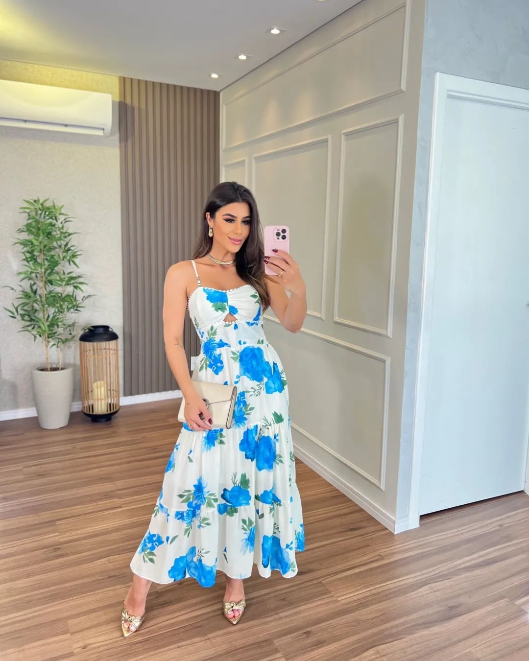 Ocean Breeze Floral Midi Dress