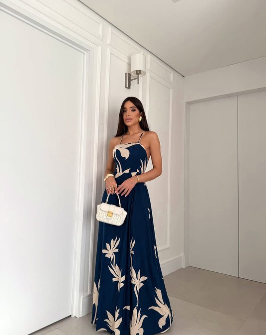 Tropical Crossback Maxi Dress