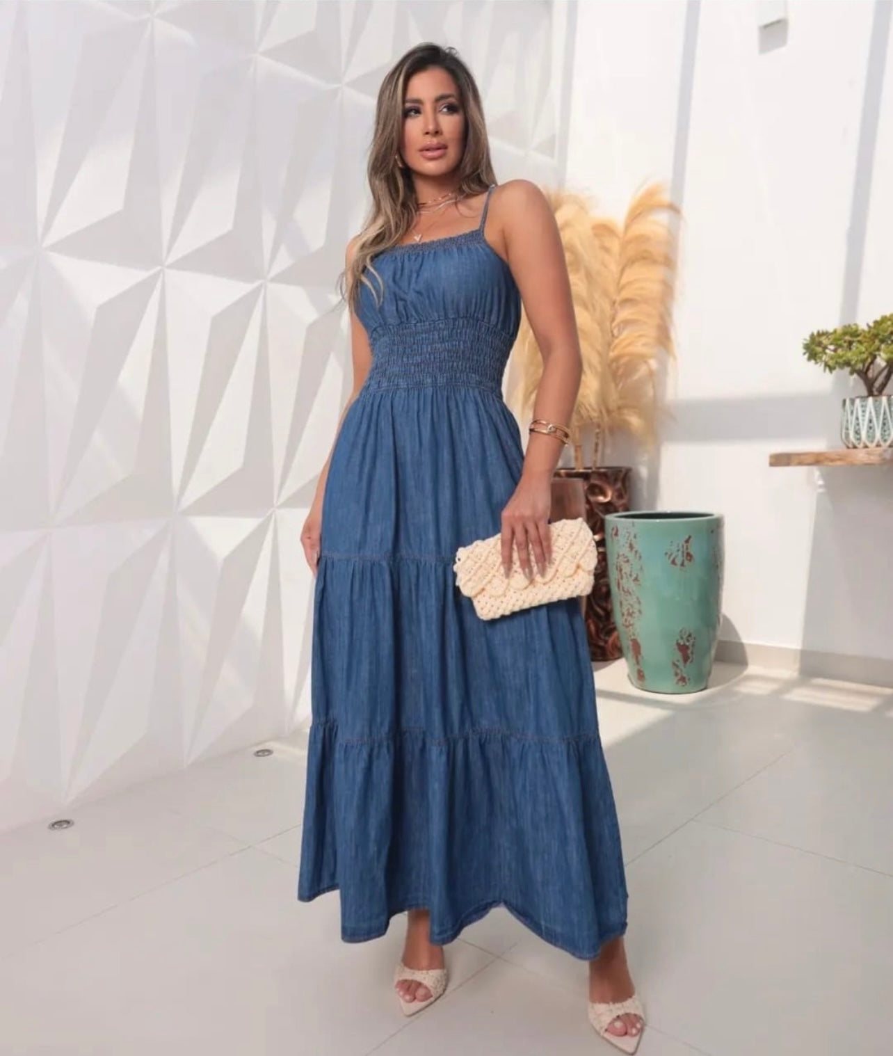 Ocean Denim Maxi Dress