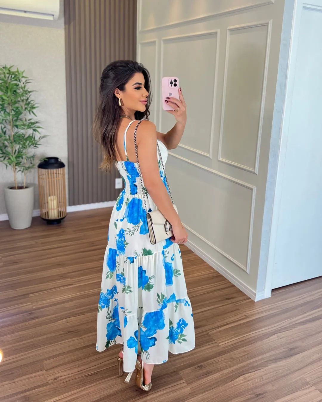 Ocean Breeze Floral Midi Dress