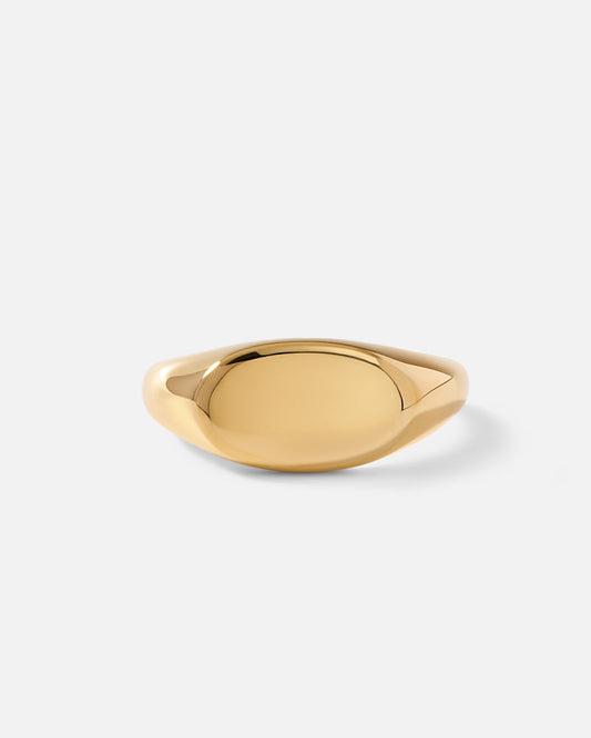 Gold Oval Signet Ring