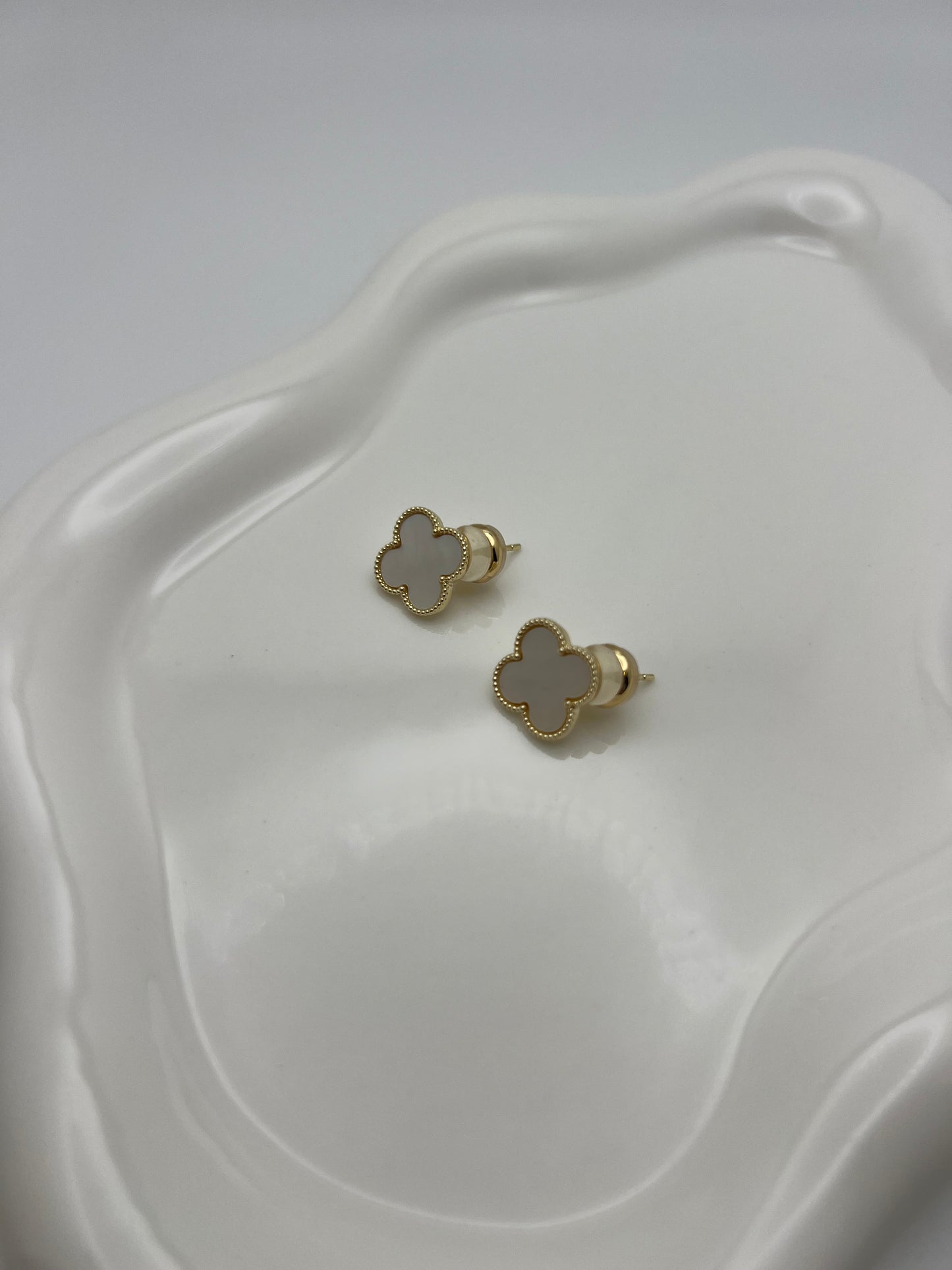 Ivory Clover Earrings