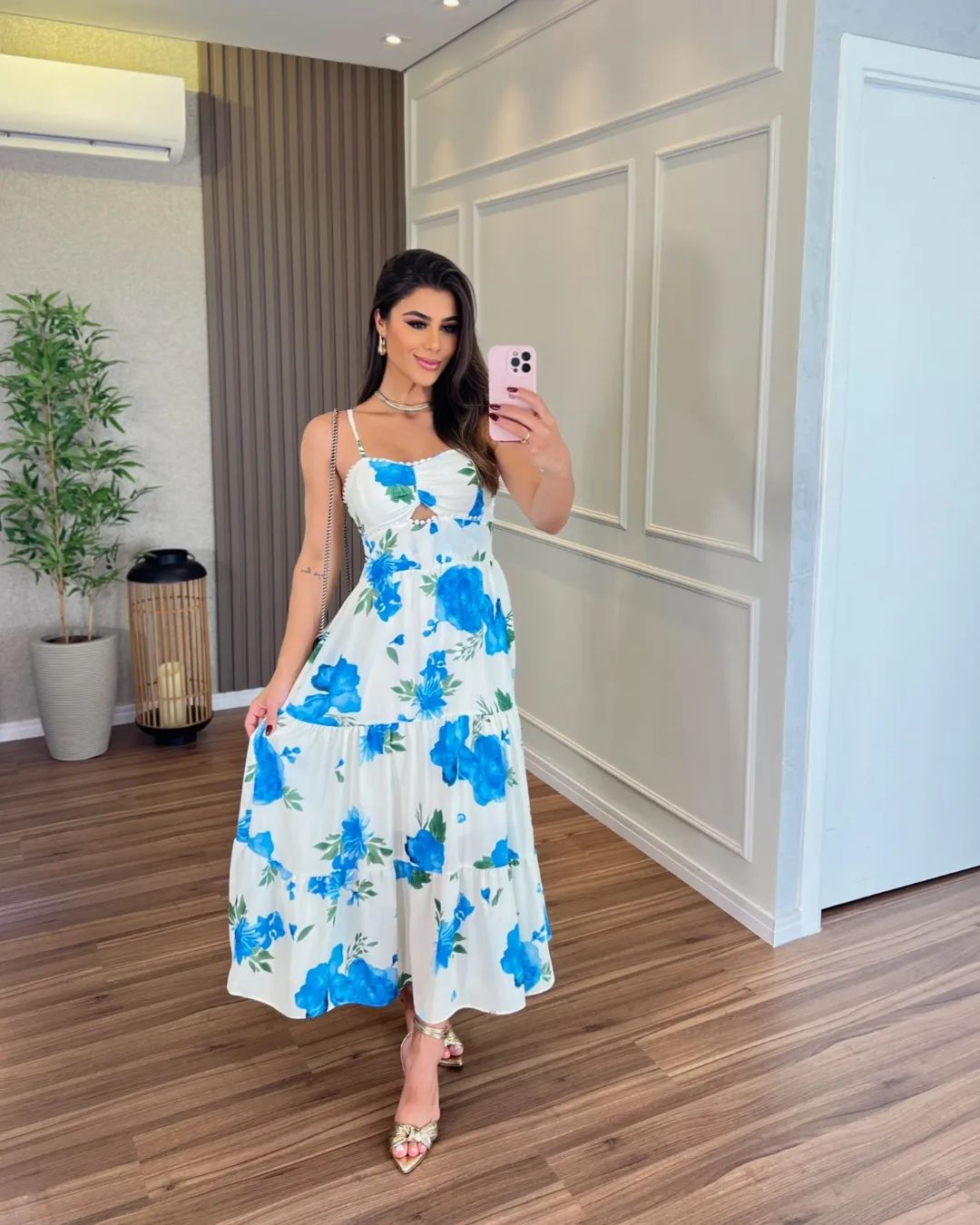 Ocean Breeze Floral Midi Dress